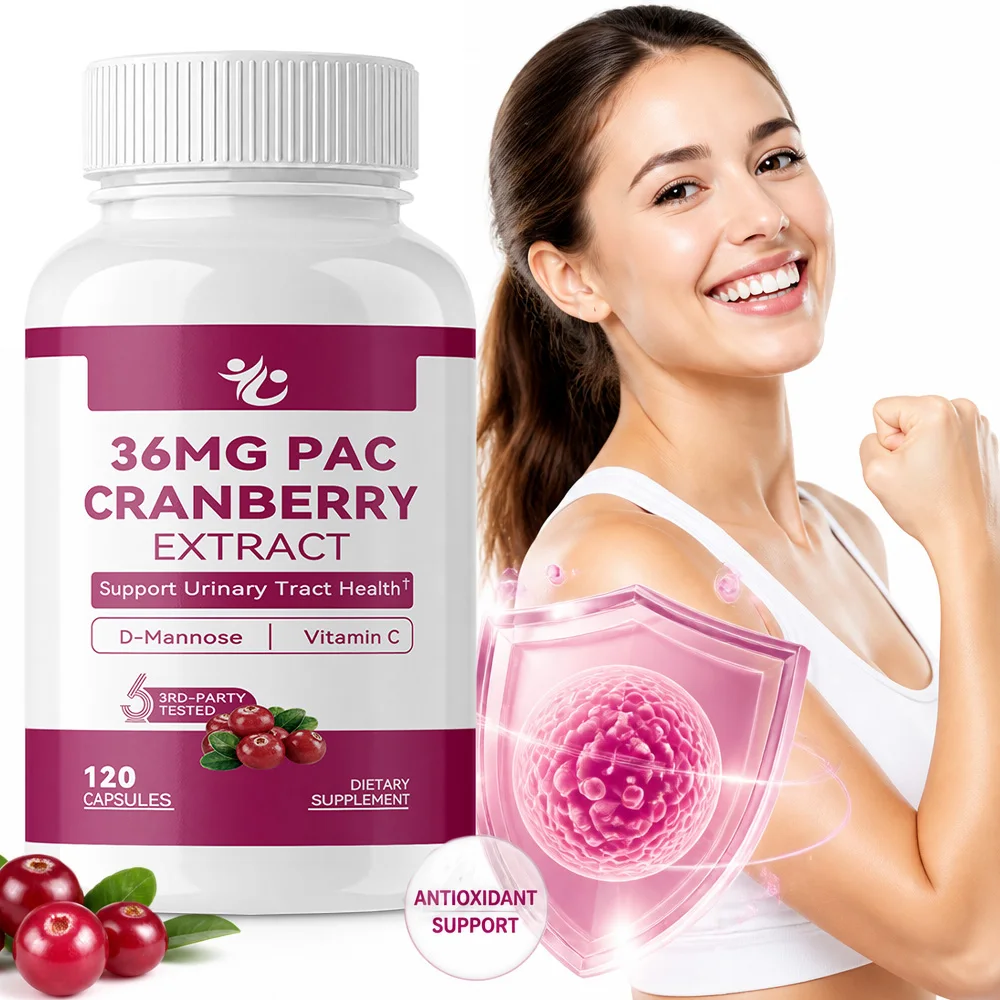 Cranberry Supplement 36 Mg PAC with D-Mannose & Vitamin C, 3-in-1 Daily Urinary Tract Support, Vegan, Gluten-Free, 120 Capsules
Cranberry Supplement 36 Mg PAC with D-Mannose & Vitamin C, 3-in-1 Daily Urinary Tract Support, Vegan, Gluten-Free, 120 Capsules