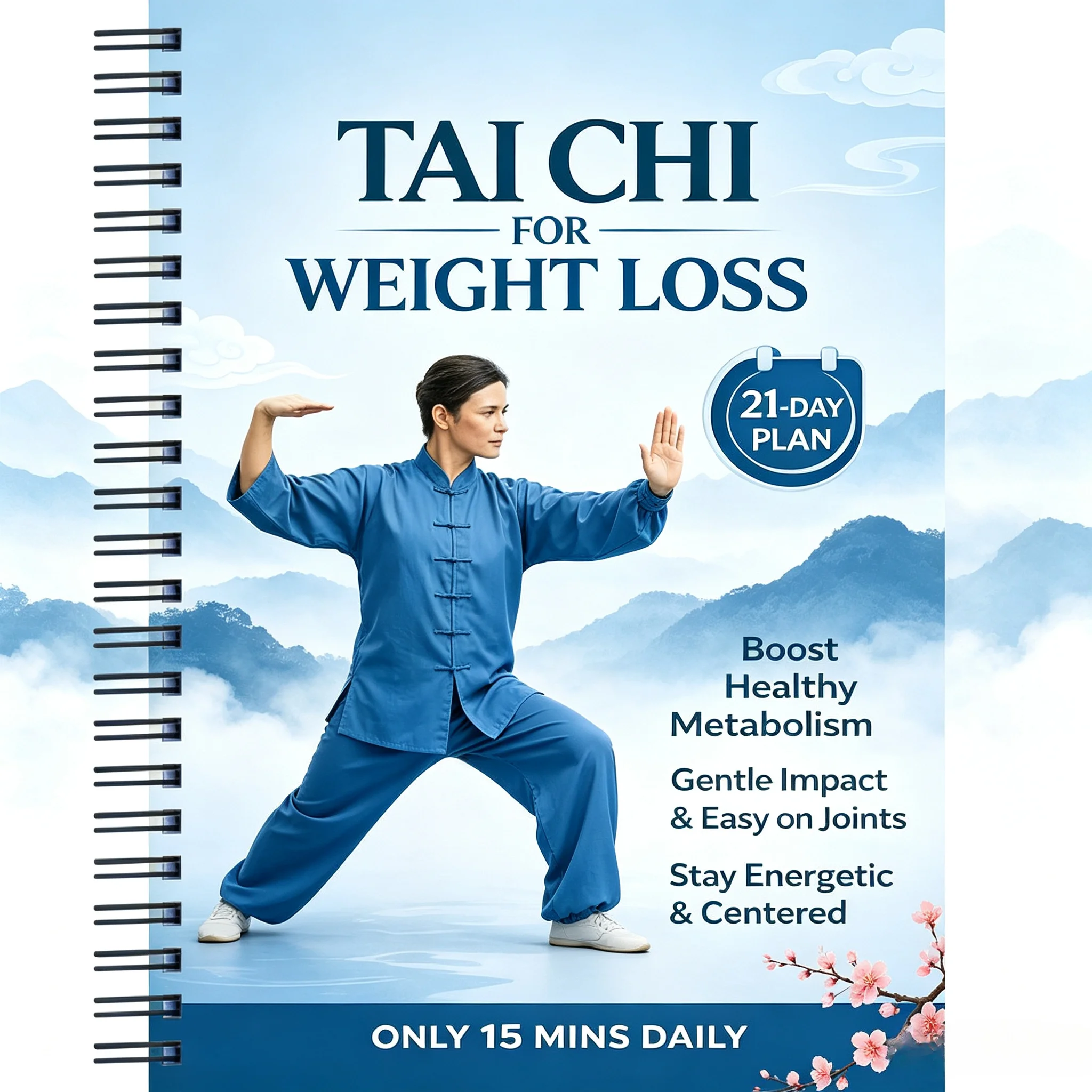 121-Day Blue Rhythm Fat Loss Tai Chi Guidance Manual, 15-Minute Gentle Low-Intensity Exercise Tutorials Every Day. Traditional Tai Chi Moves Promote Healthy Metabolism, Care for Joints, Maintain Vitality, And Improve Body Balance. Suitable for Adult
121-Day Blue Rhythm Fat Loss Tai Chi Guidance Manual, 15-Minute Gentle Low-Intensity Exercise Tutorials Every Day. Traditional Tai Chi Moves Promote Healthy Metabolism, Care for Joints, Maintain Vitality, And Improve Body Balance. Suitable for Adult