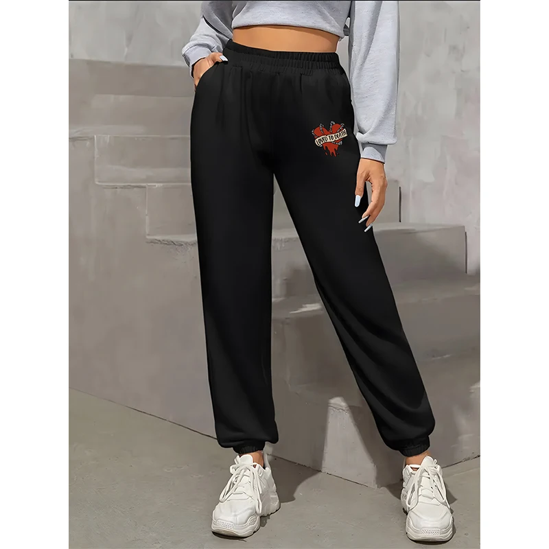 Women's Fashion Trousers Letter Love Print Casual Elastic Waist Pockets Women's Drawstring Pants Daily Wear Autumn Female Pants
Women's Fashion Trousers Letter Love Print Casual Elastic Waist Pockets Women's Drawstring Pants Daily Wear Autumn Female Pants