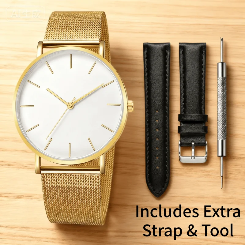 Minimalist Quartz Watches with Replace Belt & Removal Tool Set Luxury Fashion Metal Wristwatches for Woman Man Best Clock Gift
Minimalist Quartz Watches with Replace Belt & Removal Tool Set Luxury Fashion Metal Wristwatches for Woman Man Best Clock Gift