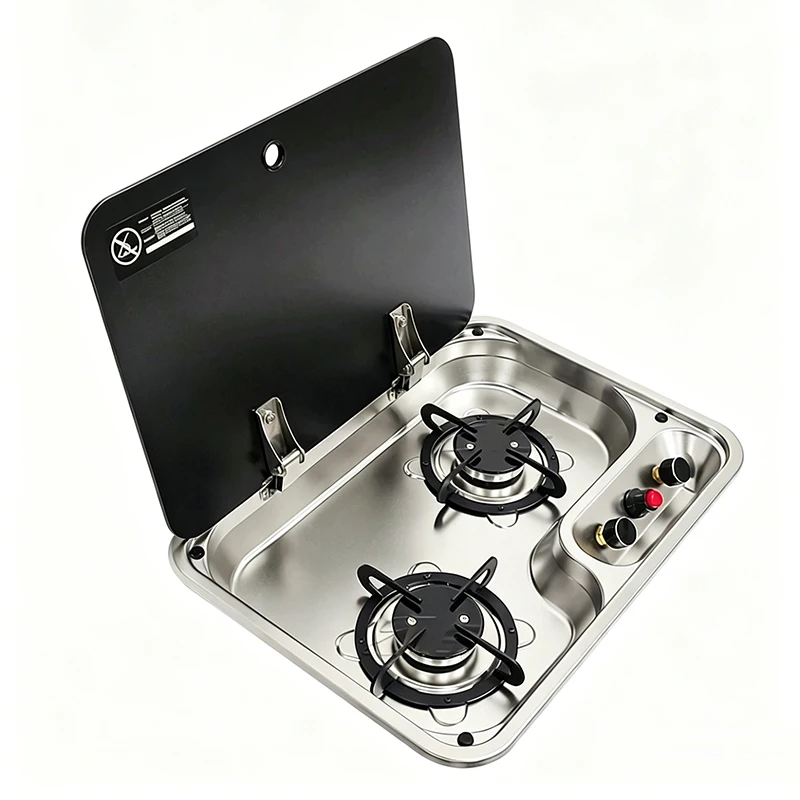 LPG Dual-burner Gas Stove, Electronic Pulse Ignition Gas Stove, Suitable for RVs, Campervans, and Ship Conversions.
LPG Dual-burner Gas Stove, Electronic Pulse Ignition Gas Stove, Suitable for RVs, Campervans, and Ship Conversions.