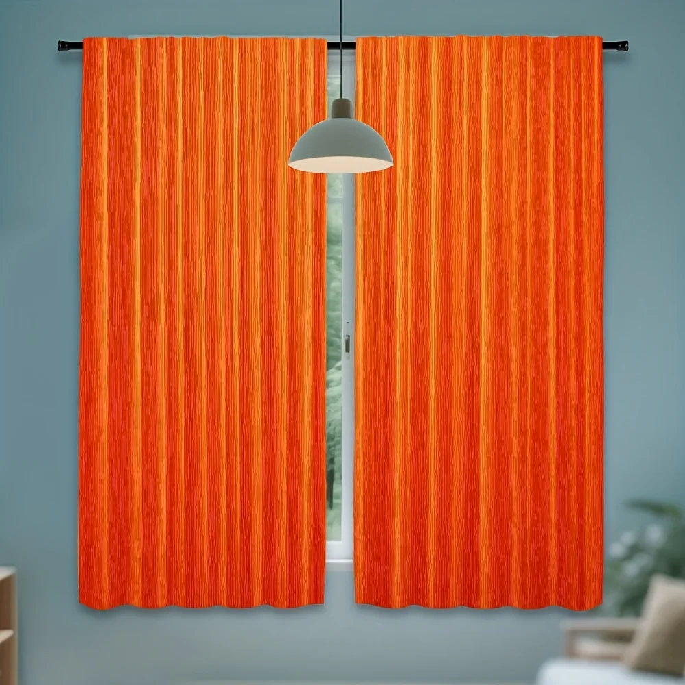 Modern Bright Orange Autumn Window Curtains 2-Piece Set Two-Dimensional Flat Style Semi-Blackout Privacy Fabric for Living Room
Modern Bright Orange Autumn Window Curtains 2-Piece Set Two-Dimensional Flat Style Semi-Blackout Privacy Fabric for Living Room