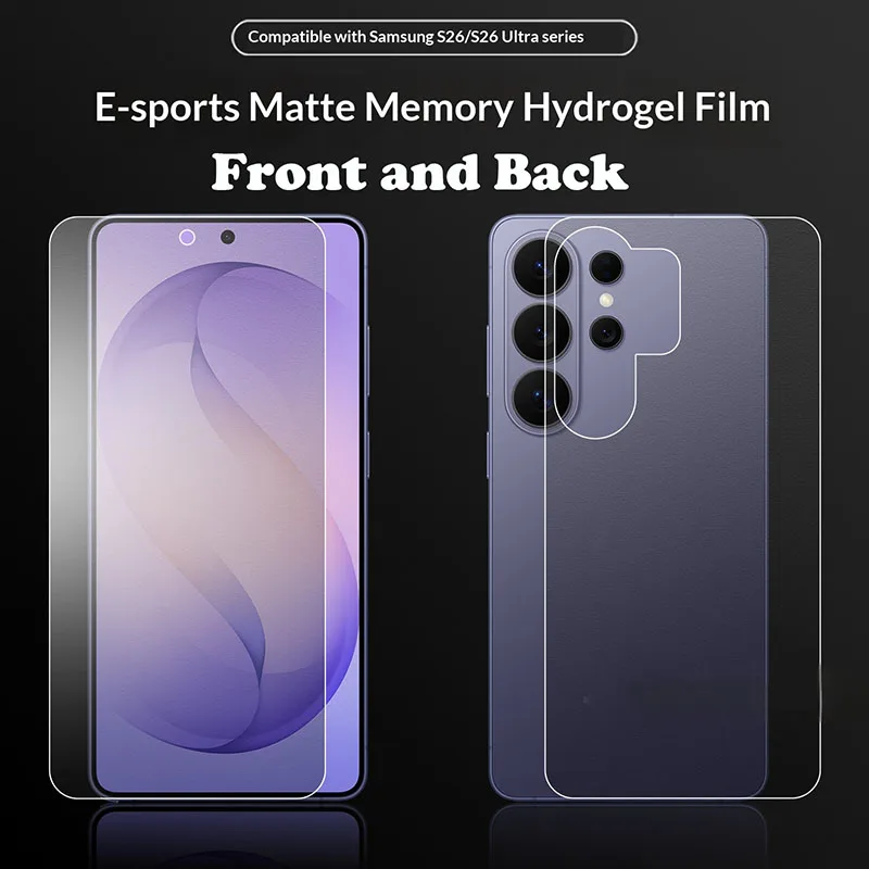Front and Back Full Cover Matte Hydrogel Film For Samsung Galaxy S26 Ultra Soft TPU Screen Protectors Galaxy S26 Ultra No Glass
Front and Back Full Cover Matte Hydrogel Film For Samsung Galaxy S26 Ultra Soft TPU Screen Protectors Galaxy S26 Ultra No Glass