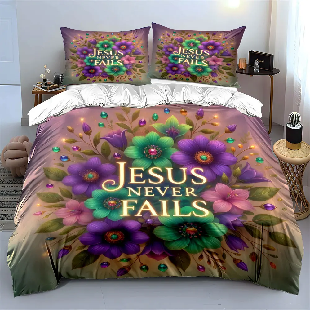 "Floral Christian Decor Set Design" kid's and adults' bedroom decor, Exquisite three-piece bedding set gift
"Floral Christian Decor Set Design" kid's and adults' bedroom decor, Exquisite three-piece bedding set gift