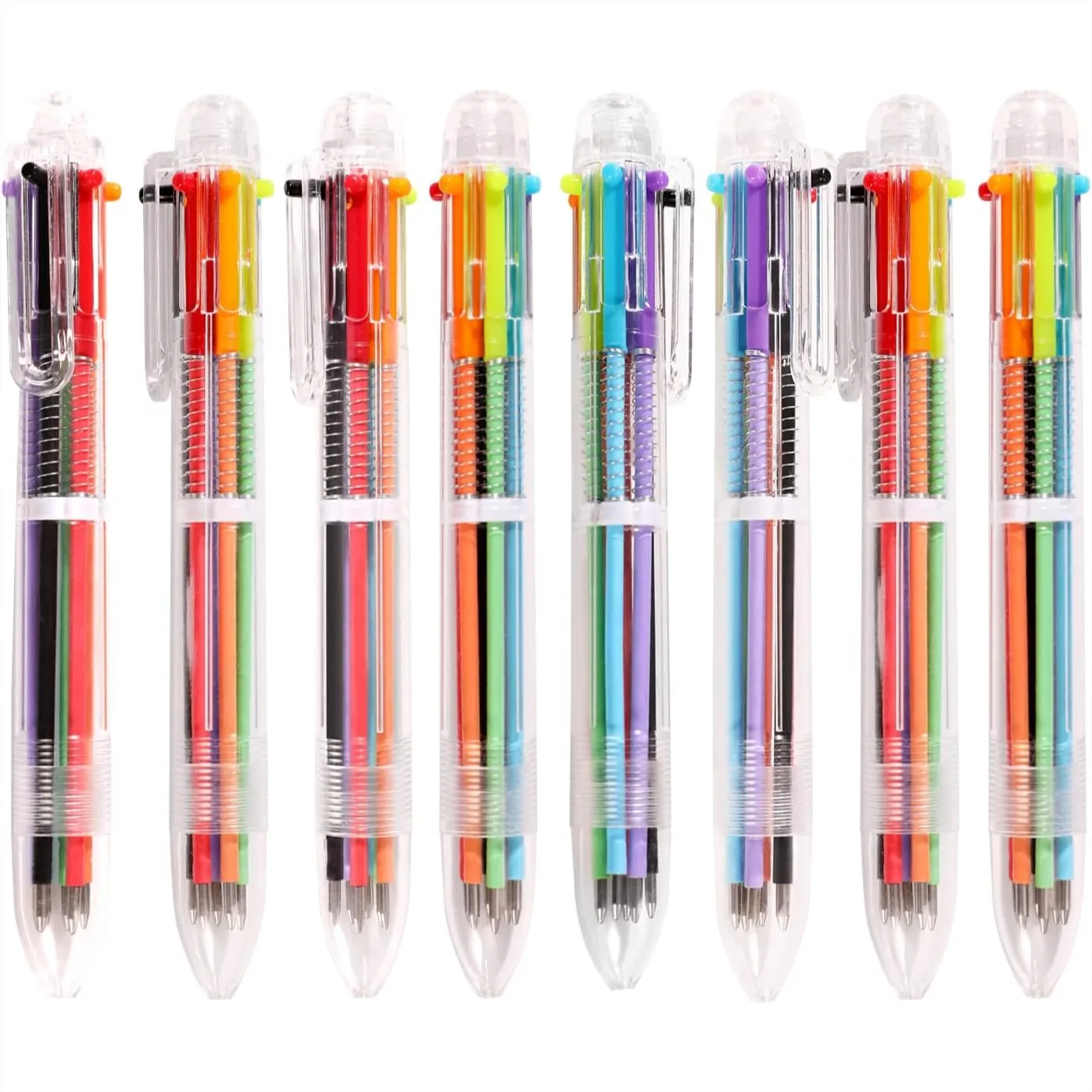 24 Pcs 0.5mm 6-in-1 Multicolor Ballpoint Pens with Transparent Barrel for Office School Supplies Students
24 Pcs 0.5mm 6-in-1 Multicolor Ballpoint Pens with Transparent Barrel for Office School Supplies Students