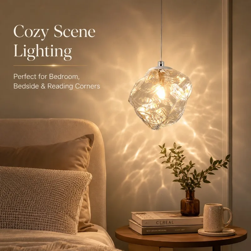 Creative Ice Cube Design Pendant Lamp Modern Minimalist Glass Hanging Light For Bedroom Bedside Atmosphere Lighting
Creative Ice Cube Design Pendant Lamp Modern Minimalist Glass Hanging Light For Bedroom Bedside Atmosphere Lighting