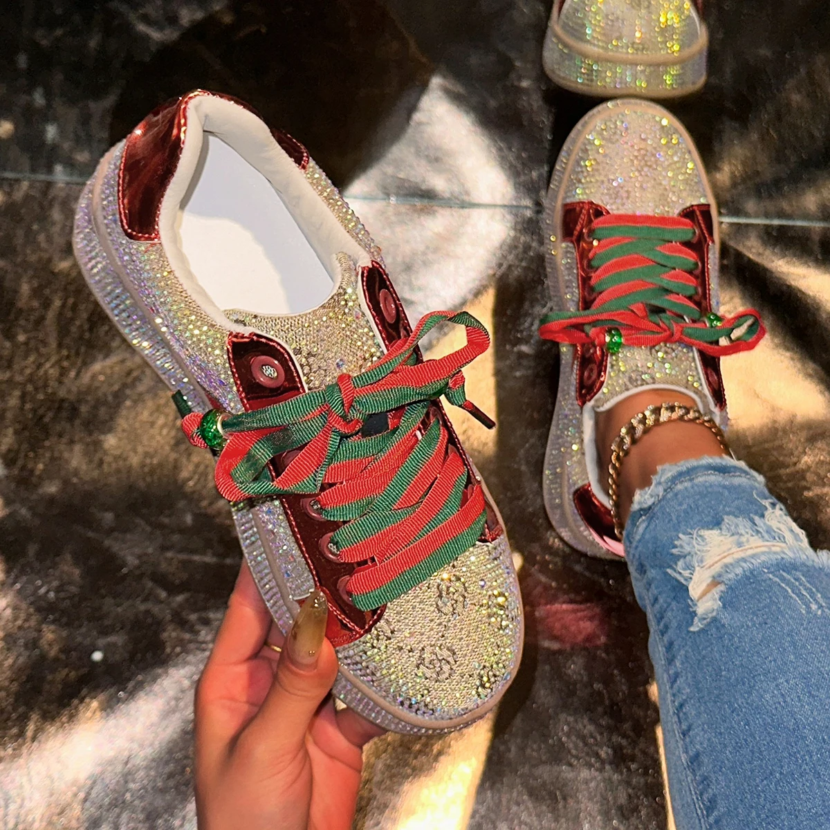 Женские кроссовки на дышащей платформе, дизайнерская повседневная роскошная модная обувь со стразами, женская вулканизированная обувь на плоской подошве, Zapatos De Mujer
Женские кроссовки на дышащей платформе, дизайнерская повседневная роскошная модная обувь со стразами, женская вулканизированная обувь на плоской подошве, Zapatos De Mujer