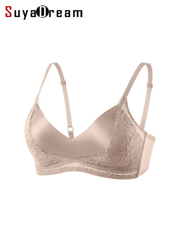 SuyaDream,Women Silk Bras, 93%Silk 7%Spandex, Wire Free, Lace Padded Bra, 2025 New Cozy Intimates, Black, White
SuyaDream,Women Silk Bras, 93%Silk 7%Spandex, Wire Free, Lace Padded Bra, 2025 New Cozy Intimates, Black, White