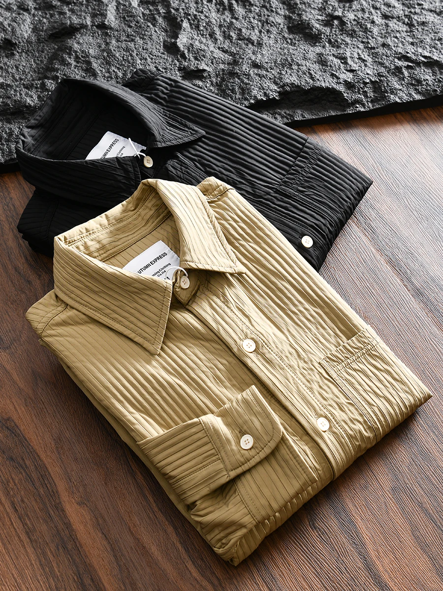 Texture Men's Casual Long Sleeve Shirt Vintage Japanese Style Loose Fit Standard Edition Polyester Fiber 100%
Texture Men's Casual Long Sleeve Shirt Vintage Japanese Style Loose Fit Standard Edition Polyester Fiber 100%