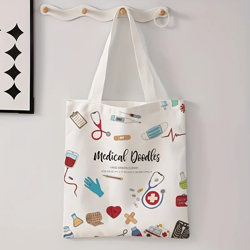 Minimalist Hand-Painted Medical Pattern Casual Tote Bag, Reusable Fashion Backpack, Multi-functional Handbag Shopping Bag
Minimalist Hand-Painted Medical Pattern Casual Tote Bag, Reusable Fashion Backpack, Multi-functional Handbag Shopping Bag