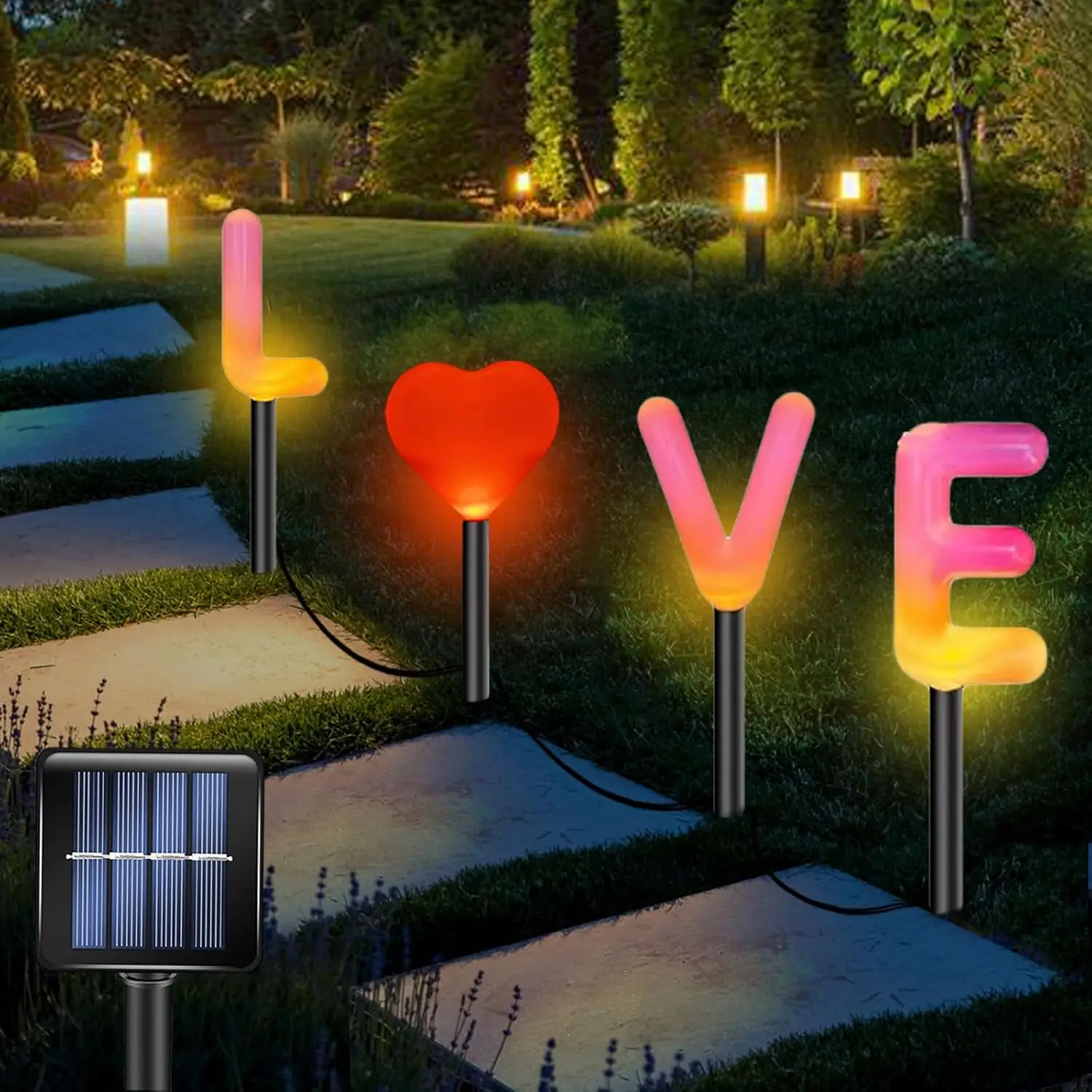 Solar Garden Lights with 3D Love Bulb for Outdoor Decor, Waterproof Auto On/Off for Yard Lawn Wedding Gifts
Solar Garden Lights with 3D Love Bulb for Outdoor Decor, Waterproof Auto On/Off for Yard Lawn Wedding Gifts
