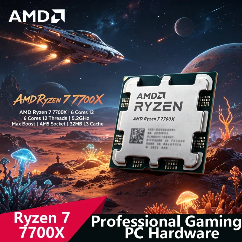 AMD Ryzen 7 7700X Gaming CPU|8C16T,5.3GHz Boost,32MB L3 Cache,AM5 Socket High Performance Desktop Processor