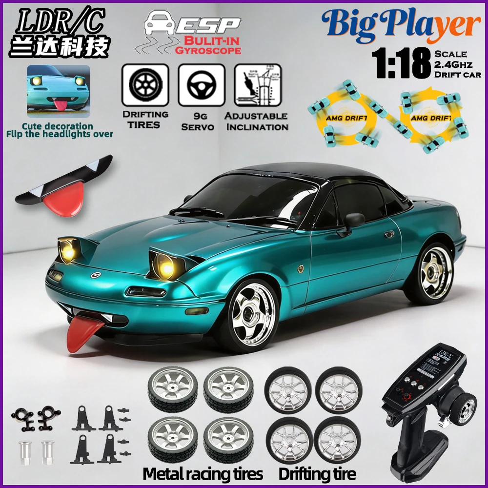 new LDRC LD1804 1/18 Mazda MX5 2WD RC Drift Car 2.4G Full Scale Control ESP LED Lights Simulation Racing Car Model Toy Gifts
new LDRC LD1804 1/18 Mazda MX5 2WD RC Drift Car 2.4G Full Scale Control ESP LED Lights Simulation Racing Car Model Toy Gifts