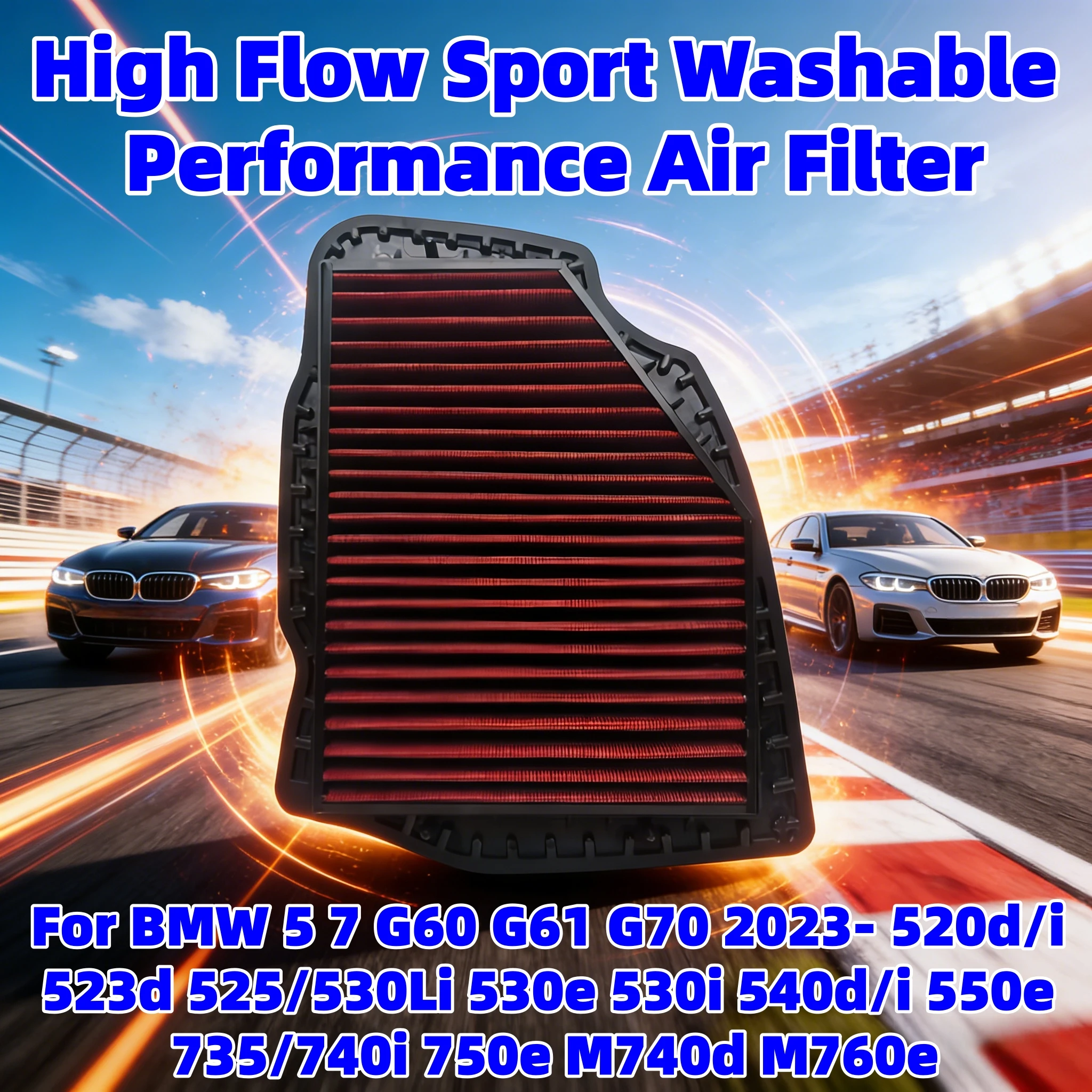 For BMW 5 7 G60 G61 G70 2023- 520d/i 523d 525/530Li 530e 530i 540d/i 550e 735/740i 750e M740d M760e High Flow Air Filter 33-3188
For BMW 5 7 G60 G61 G70 2023- 520d/i 523d 525/530Li 530e 530i 540d/i 550e 735/740i 750e M740d M760e High Flow Air Filter 33-3188