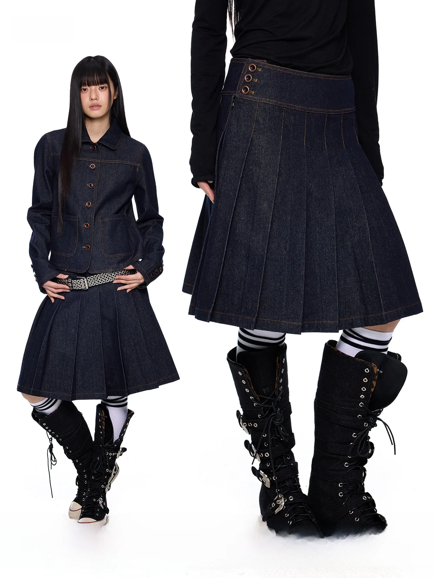 Винтажный комплект EZEK: джинсовая куртка с воротником-стойкой и юбка А-силуэта с низкой талией, повседневный топ, новинка весны, хлопковая смесь
Винтажный комплект EZEK: джинсовая куртка с воротником-стойкой и юбка А-силуэта с низкой талией, повседневный топ, новинка весны, хлопковая смесь