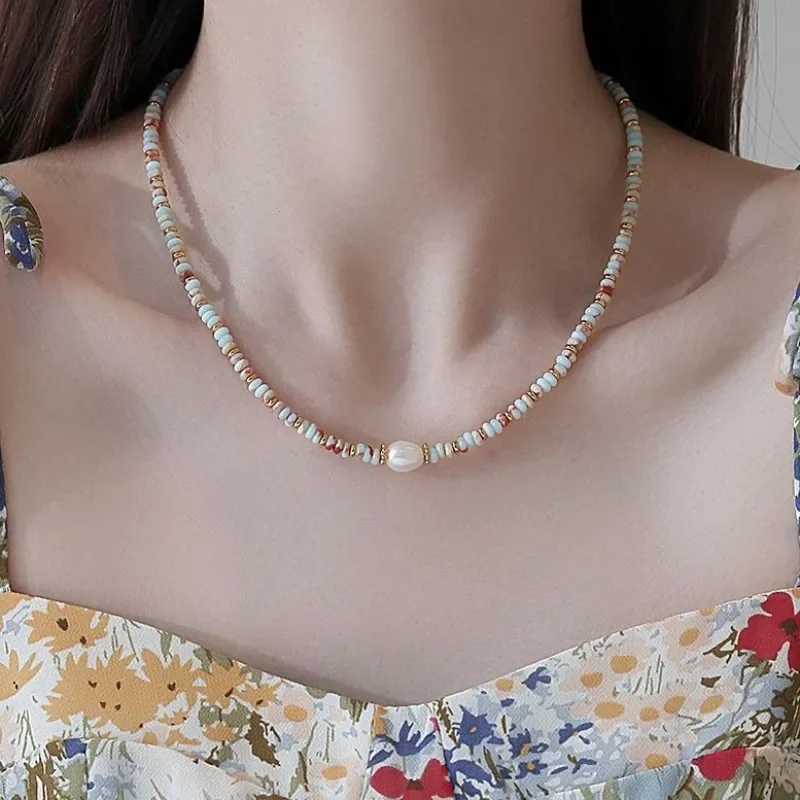 Color Dopamine Shoushan Stone Freshwater Pearl Necklace Femininity Fashion Niche Autumn and Winter Beaded Neck Chain Jewelry
Color Dopamine Shoushan Stone Freshwater Pearl Necklace Femininity Fashion Niche Autumn and Winter Beaded Neck Chain Jewelry