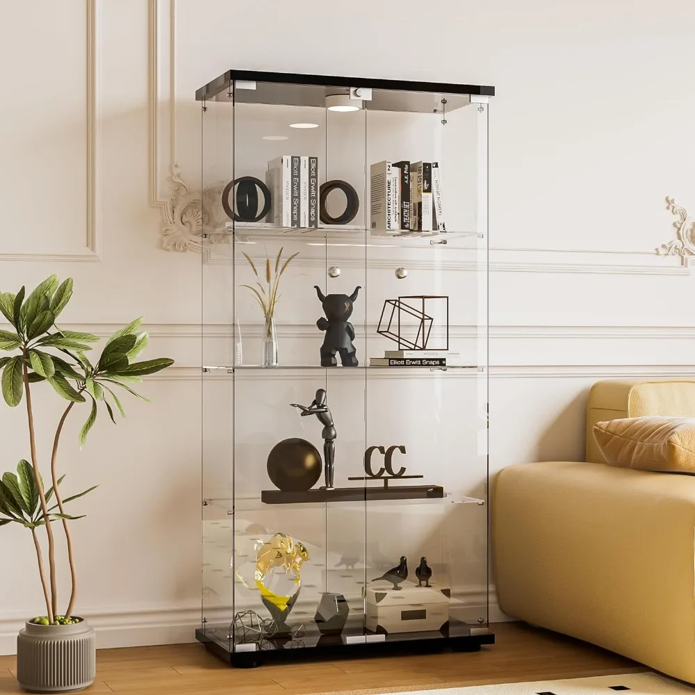 4-Shelf Glass Display Cabinet, Glass Curio Cabinets with Double Doors, Black Glass Display Case Bookshelf Display Case
4-Shelf Glass Display Cabinet, Glass Curio Cabinets with Double Doors, Black Glass Display Case Bookshelf Display Case