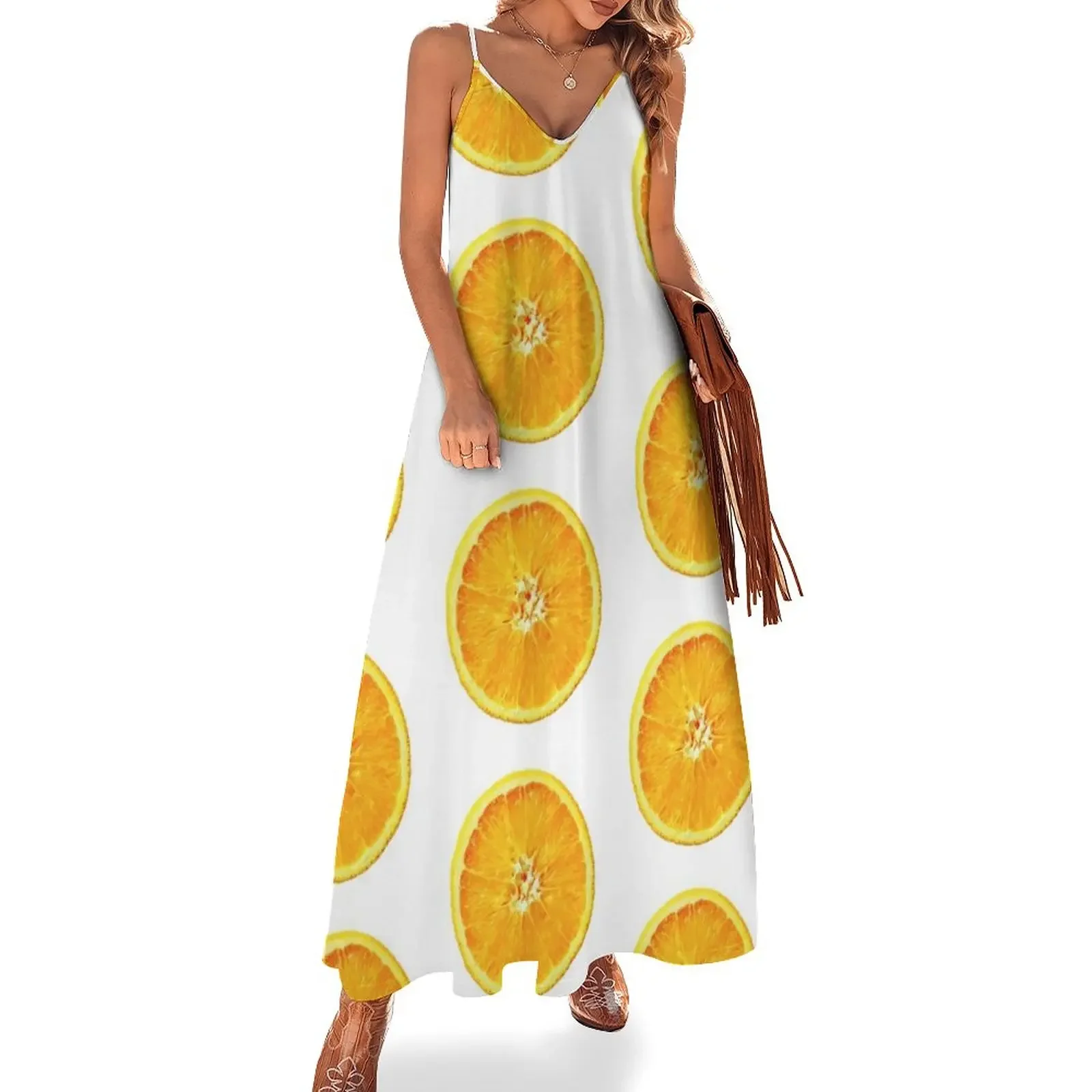 Orange Slice Sleeveless Dress womens dress Long dress woman for pregnant women Women's long
Orange Slice Sleeveless Dress womens dress Long dress woman for pregnant women Women's long