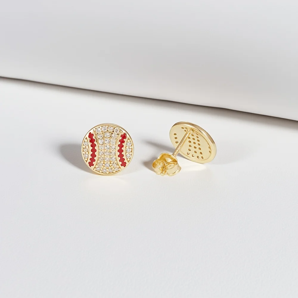 S925 Silver Stud Earrings Baseball Earring for Women Men Plated 14K Gold Gift Unique Design
S925 Silver Stud Earrings Baseball Earring for Women Men Plated 14K Gold Gift Unique Design