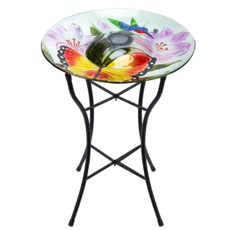 MUMTOP Glass Bird Baths for Outside, 16 Inch Width Outdoor Garden Hummingbird Butterfly Bird Bath Bowl with Solar Light and Met
MUMTOP Glass Bird Baths for Outside, 16 Inch Width Outdoor Garden Hummingbird Butterfly Bird Bath Bowl with Solar Light and Met