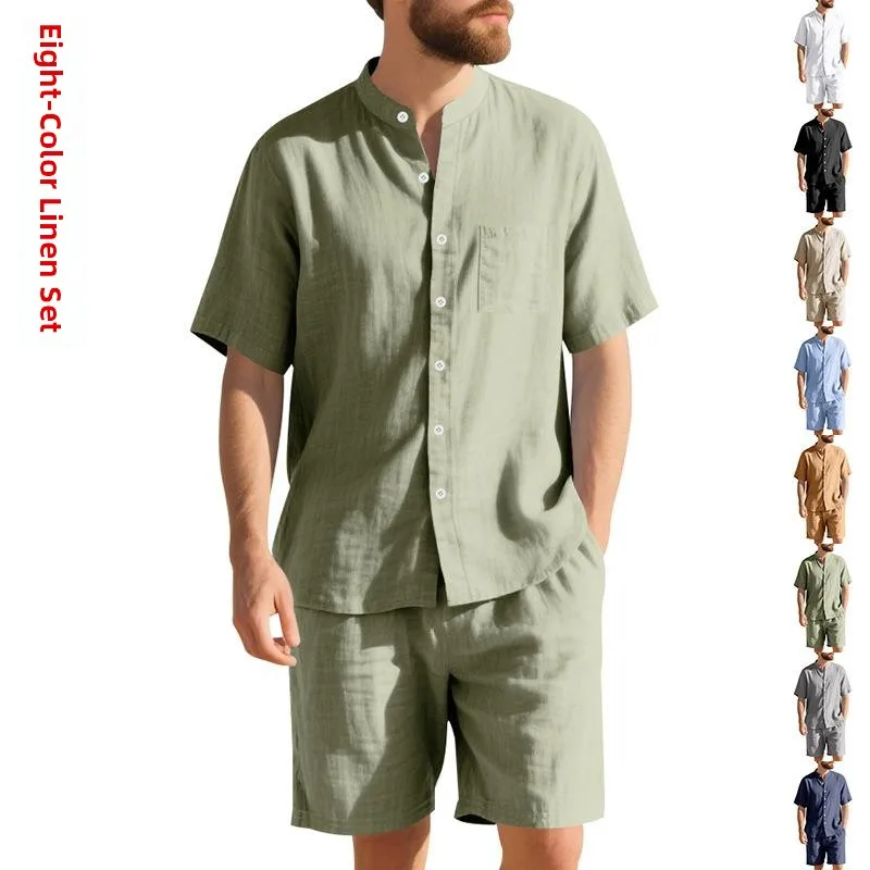 Men's Summer Linen Set Two Neck Beach Shirt Short Sleeve Casual Sportswear Comfortable Breathable Seven Sleeve Autumn Collection
Men's Summer Linen Set Two Neck Beach Shirt Short Sleeve Casual Sportswear Comfortable Breathable Seven Sleeve Autumn Collection