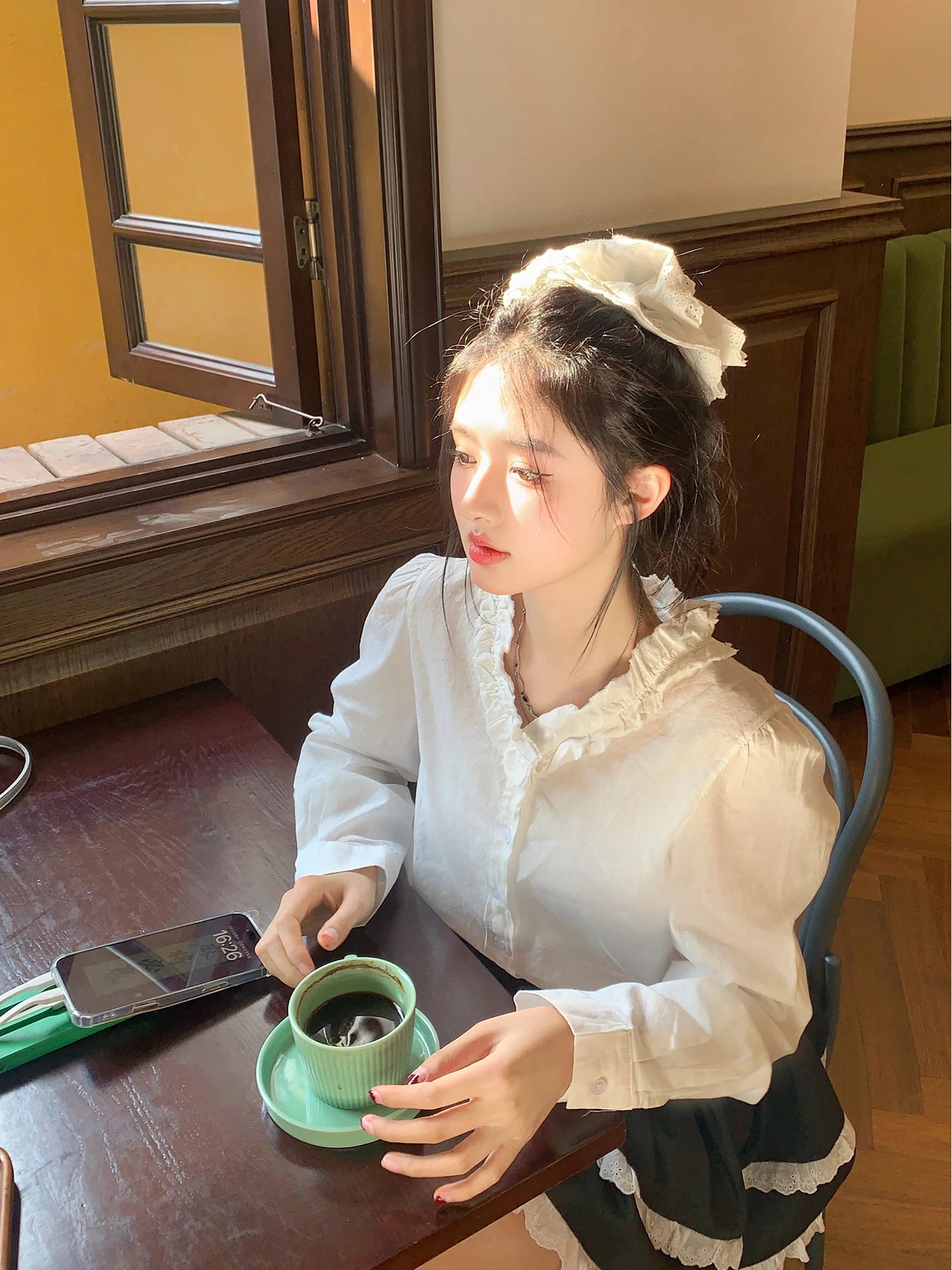 Vanwenwen Ruffle Collar Loose Women's irt Spring Gentle V-ne Korean Sle Girl's Faion Blouse Top Pure Color Button Clo...
Vanwenwen Ruffle Collar Loose Women's irt Spring Gentle V-ne Korean Sle Girl's Faion Blouse Top Pure Color Button Clo...