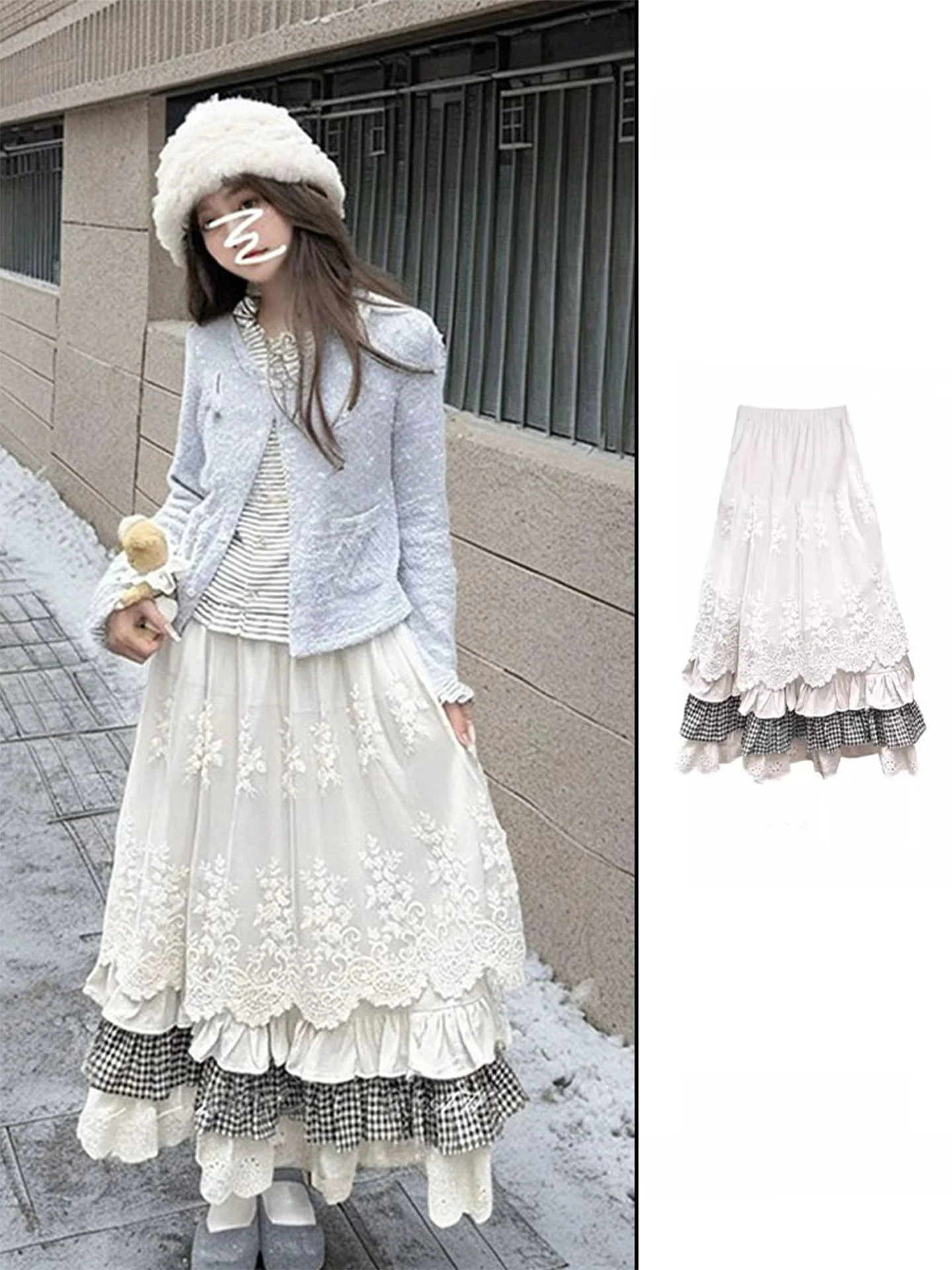 Милая романтическая клетчатая кружевная юбка-миди, женская осенне-зимняя тяжелая рабочая дизайнерская молодежная шикарная юбка
Милая романтическая клетчатая кружевная юбка-миди, женская осенне-зимняя тяжелая рабочая дизайнерская молодежная шикарная юбка