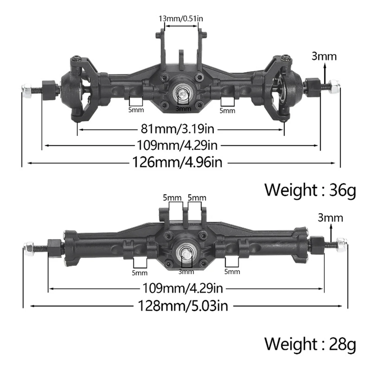 Ingenious Front Rear Straight Complete Axle Set for 1/18 Traxxas Trx-4m RC Crawler Replacement Accessories Upgrade Parts
Ingenious Front Rear Straight Complete Axle Set for 1/18 Traxxas Trx-4m RC Crawler Replacement Accessories Upgrade Parts