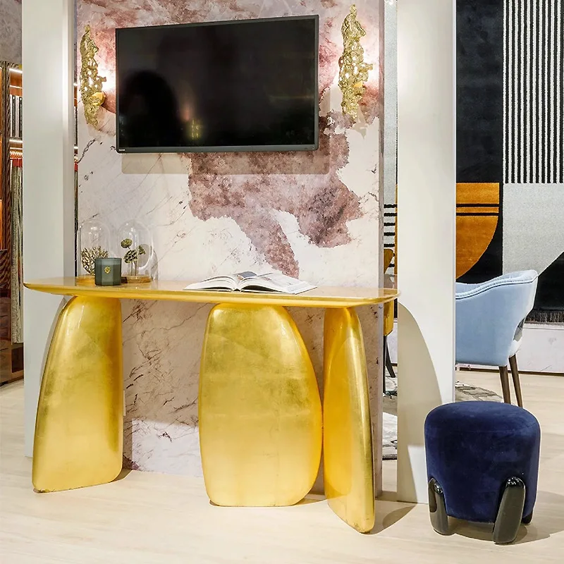 Premium entry solid wood sticker gold foil luxury entrance table living room against the wall
Premium entry solid wood sticker gold foil luxury entrance table living room against the wall