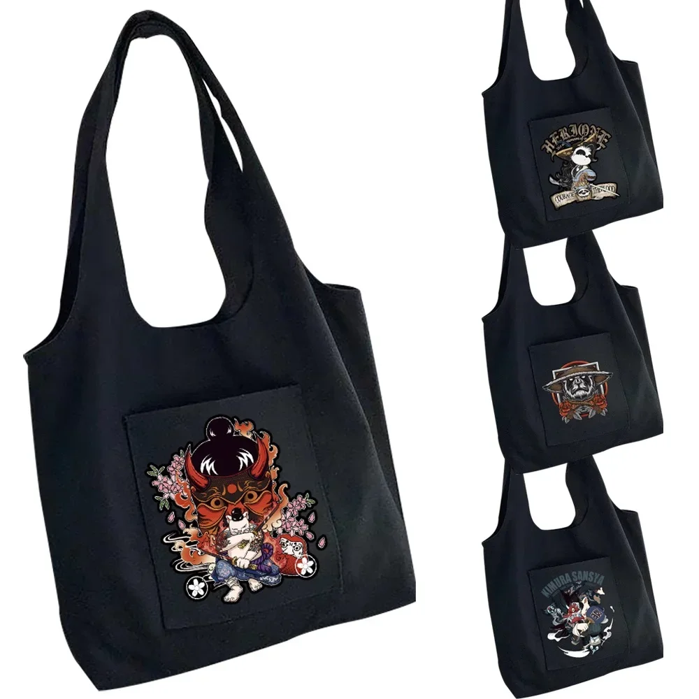 Shopping Bag Women Bag Canvas Bags Fashion Japanese Animation Samurai Printing One-shoulder Pure Cotton Shopper Tote Bags
Shopping Bag Women Bag Canvas Bags Fashion Japanese Animation Samurai Printing One-shoulder Pure Cotton Shopper Tote Bags