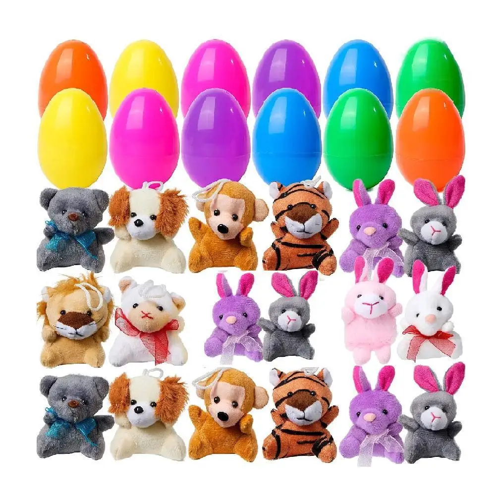 12PCS Easter Fillable Eggs Plastic Eggshell With Plush Animal Creative Easter Gift Box Children's Toys Spring Easter Party Decor
12PCS Easter Fillable Eggs Plastic Eggshell With Plush Animal Creative Easter Gift Box Children's Toys Spring Easter Party Decor