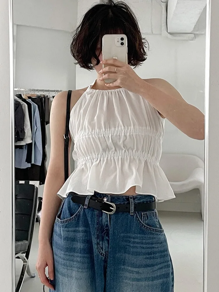 Корейский женский летний топ-жилет нового дизайна с кружевной отделкой, утягивающий талию, с драпировкой и вырезом на шее
Корейский женский летний топ-жилет нового дизайна с кружевной отделкой, утягивающий талию, с драпировкой и вырезом на шее