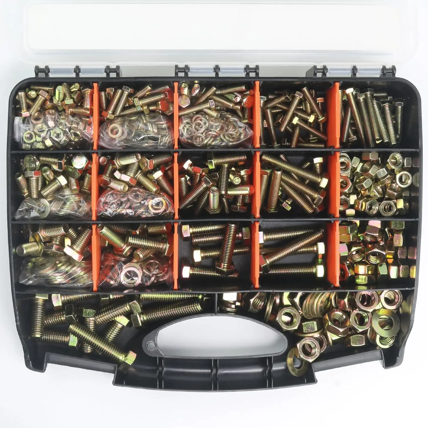 976Pcs Nuts and Bolts Assortment Kit, Grade 8.8 Metric Hex Bolts with Nuts & Washers, M6 M8 M10 M12, 16-50mm, Heavy Duty Yellow
976Pcs Nuts and Bolts Assortment Kit, Grade 8.8 Metric Hex Bolts with Nuts & Washers, M6 M8 M10 M12, 16-50mm, Heavy Duty Yellow