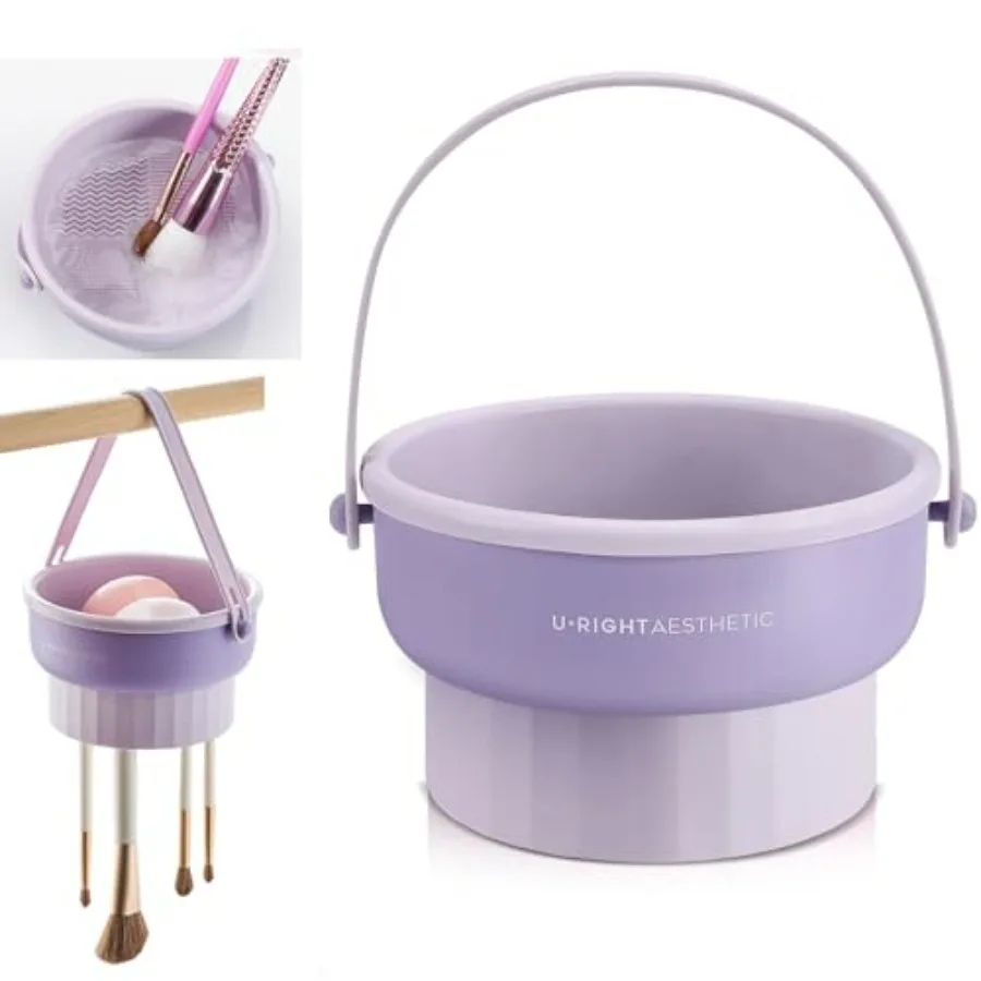 3 in 1 Brush Cleaning Mat with Brush Drying Holder, Silicone Makeup Brush Cleaner Mat Make Up Brush Cleaning Bowl Cosmetic Brus
3 in 1 Brush Cleaning Mat with Brush Drying Holder, Silicone Makeup Brush Cleaner Mat Make Up Brush Cleaning Bowl Cosmetic Brus