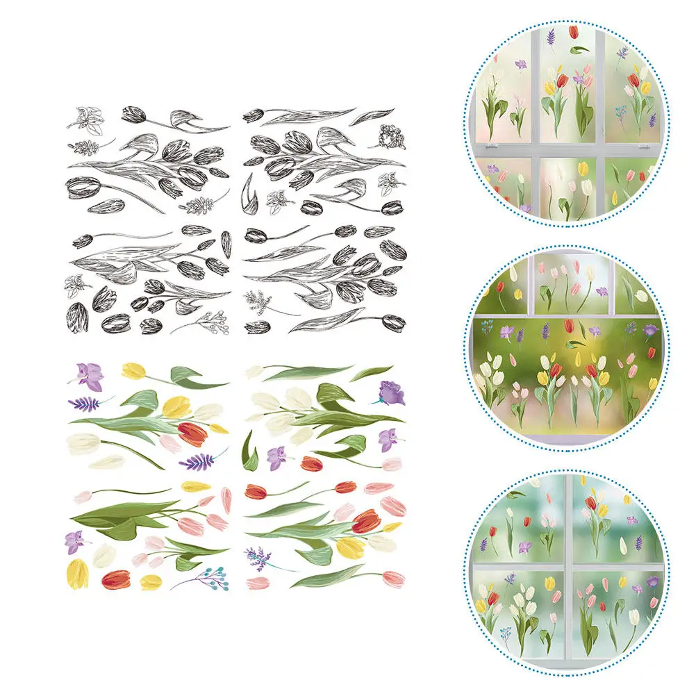 Tulip Stickers for Windows PVC Decals Flower Clings Static Window Cling Double Sided Adhesive Easy Peel No Residue Spring Home
Tulip Stickers for Windows PVC Decals Flower Clings Static Window Cling Double Sided Adhesive Easy Peel No Residue Spring Home