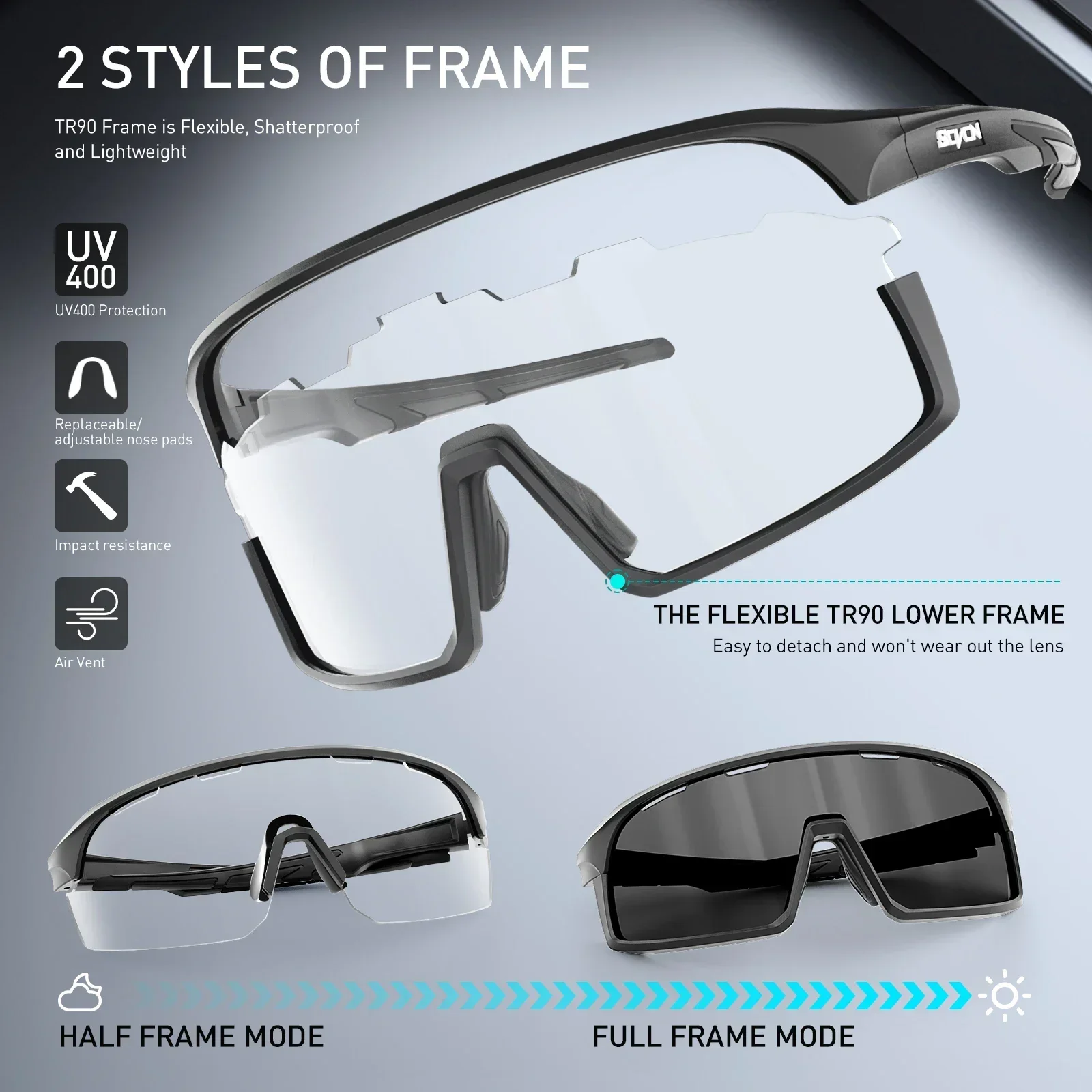 Фотохромные велосипедные солнцезащитные очки Scvcn для мужчин, синие спортивные велосипедные очки на открытом воздухе, MTB, очки для рыбалки, велосипедные очки UV400, 2 линзы
Фотохромные велосипедные солнцезащитные очки Scvcn для мужчин, синие спортивные велосипедные очки на открытом воздухе, MTB, очки для рыбалки, велосипедные очки UV400, 2 линзы