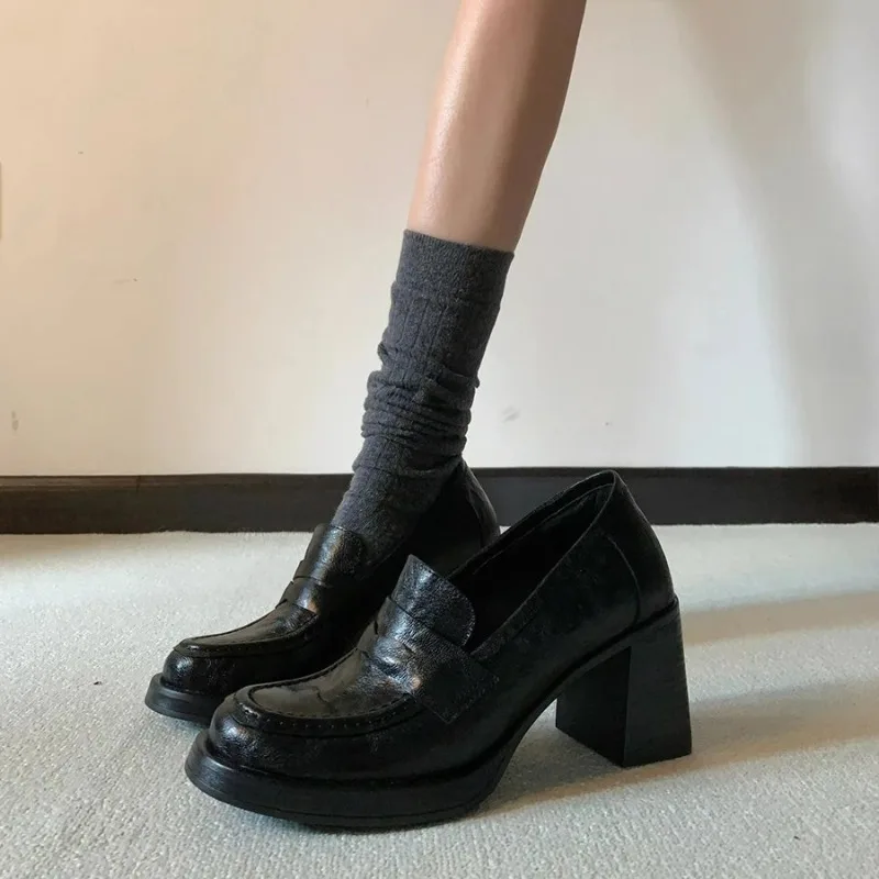 High Heels Women Loafers Shoes Chunky Fashion Woman Ankle Shoes 2025 Pumps Party Dress Shoes New Designer Mujer De Sandalias
High Heels Women Loafers Shoes Chunky Fashion Woman Ankle Shoes 2025 Pumps Party Dress Shoes New Designer Mujer De Sandalias