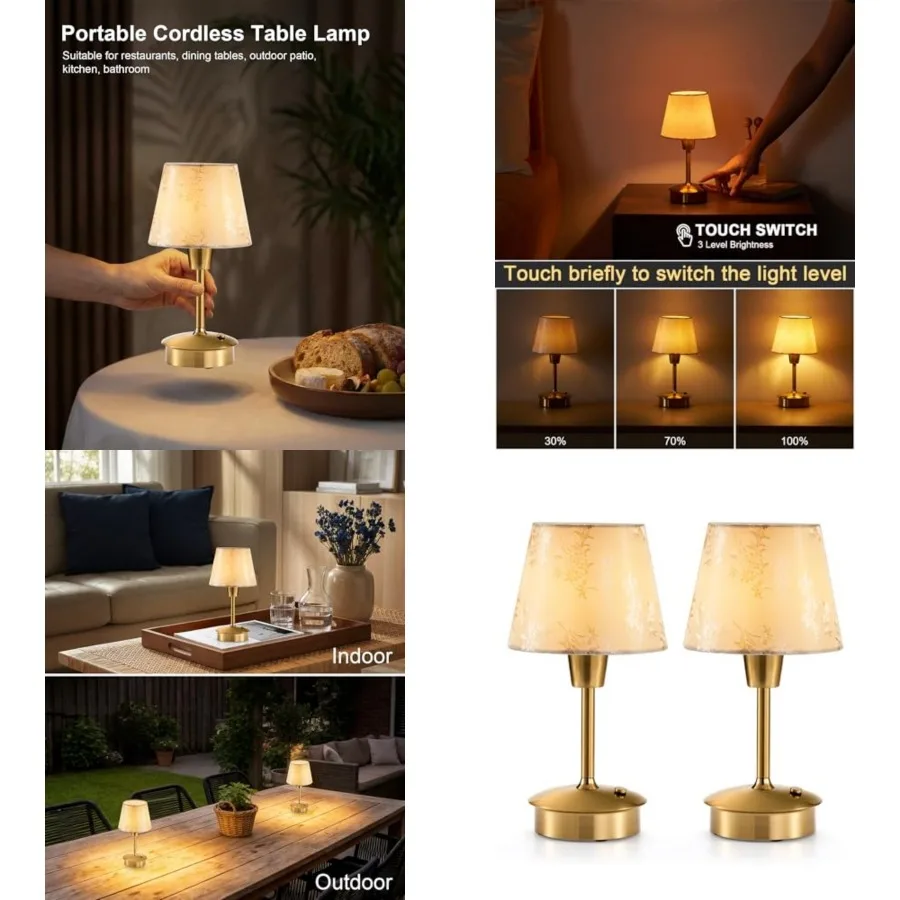 2 Pack 9.8'' Small Cordless Table Lamp, Rechargeable 500mAh Battery Operated Touch Lamps with Embroidered Shade, Dimmable Porta
2 Pack 9.8'' Small Cordless Table Lamp, Rechargeable 500mAh Battery Operated Touch Lamps with Embroidered Shade, Dimmable Porta
