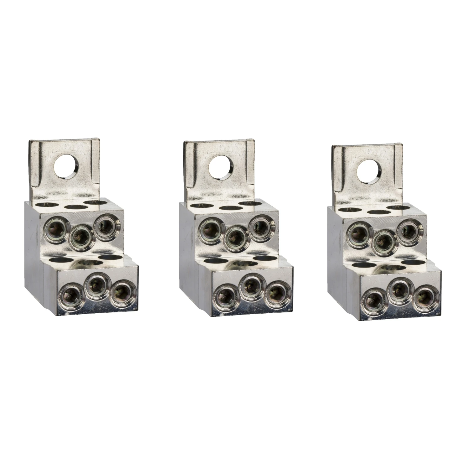 LV429248 Aluminium bare cable connectors, ComPacT NSX, for 6 cables 1.5mm² to 35mm², 250A, set of 3 parts
LV429248 Aluminium bare cable connectors, ComPacT NSX, for 6 cables 1.5mm² to 35mm², 250A, set of 3 parts
