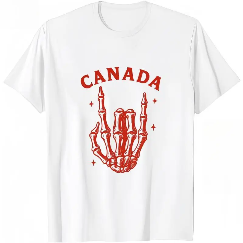 Fashion Designer T-Shirts - Cotton Graphic Tees with Canada Rock On Skeleton - Red Maple Leaf Tee,Crewneck,Casual,Ideal for Ever
Fashion Designer T-Shirts - Cotton Graphic Tees with Canada Rock On Skeleton - Red Maple Leaf Tee,Crewneck,Casual,Ideal for Ever