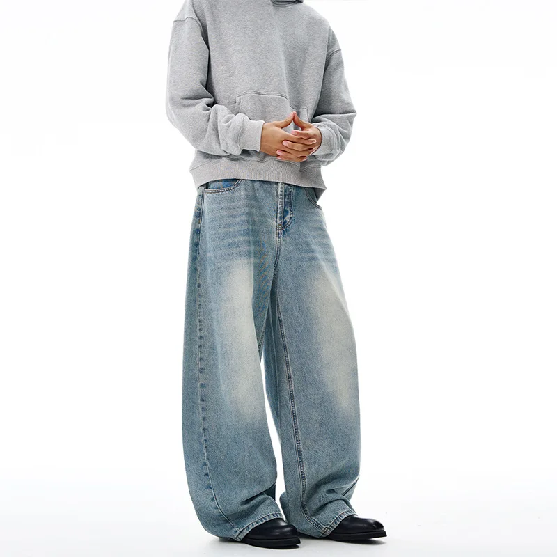 Классические потертые джинсы в стиле ретро, мужские и женские модные брендовые тонкие универсальные широкие брюки
Классические потертые джинсы в стиле ретро, мужские и женские модные брендовые тонкие универсальные широкие брюки