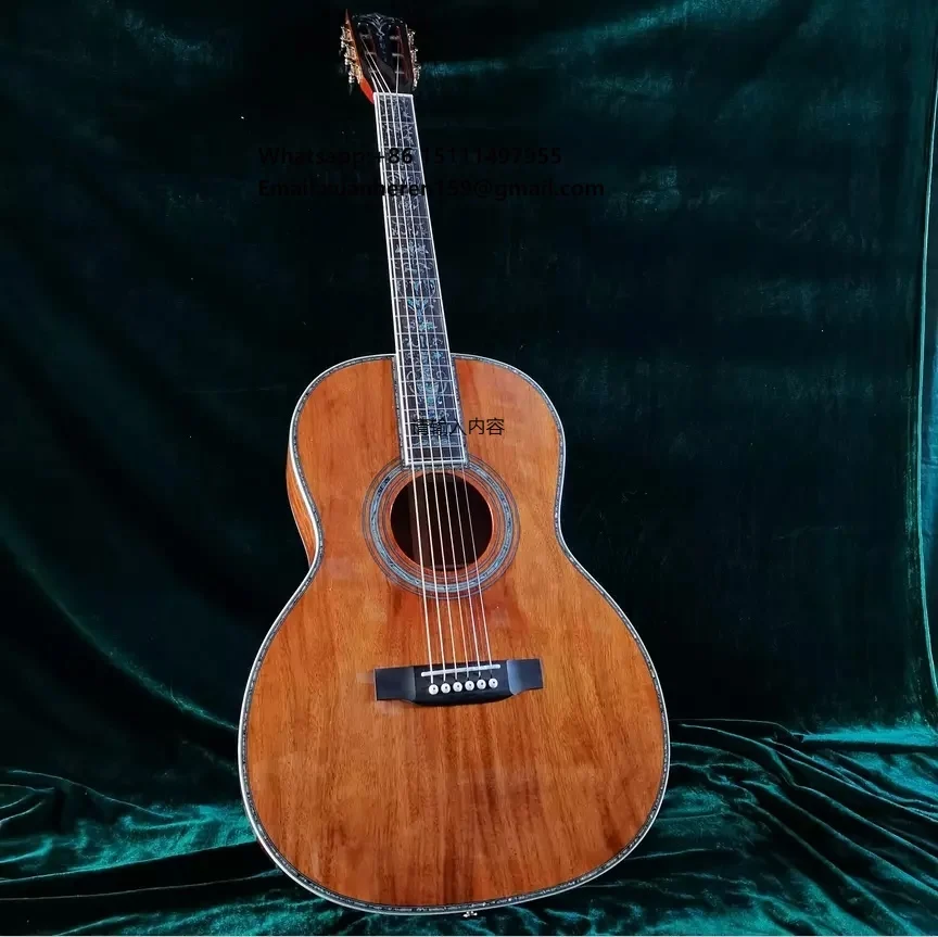 Custom OOO Style Acoustic Guitar with Abalone Binding Full KOA Abalone Inlay Guitar
Custom OOO Style Acoustic Guitar with Abalone Binding Full KOA Abalone Inlay Guitar