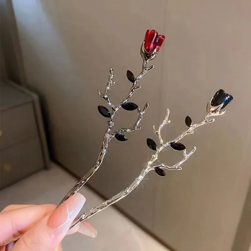 Gothic Style Rose Flower Hair Sticks chinese hairpins Headwear Fine Long Straight Hair Stick for Hair DIY Accessory Hair Styling
Gothic Style Rose Flower Hair Sticks chinese hairpins Headwear Fine Long Straight Hair Stick for Hair DIY Accessory Hair Styling