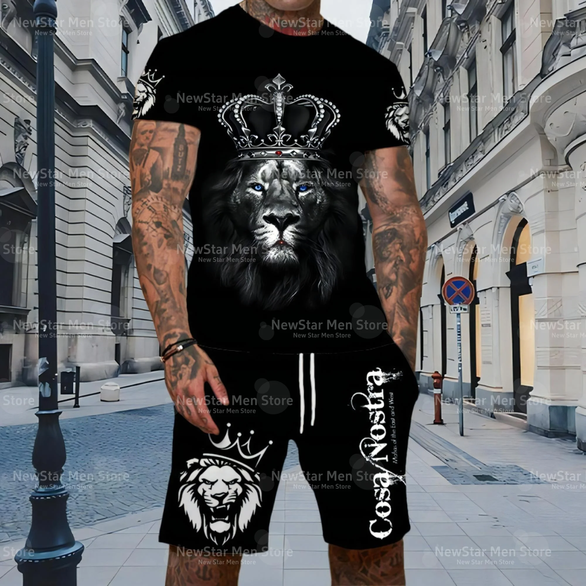The King Of Lion 3d Prited Mens Sets Fashion Man Streetwear Tshirts Shorts 2 Pieces Suit Short Sleeve O-neck Tees Sportswear
The King Of Lion 3d Prited Mens Sets Fashion Man Streetwear Tshirts Shorts 2 Pieces Suit Short Sleeve O-neck Tees Sportswear