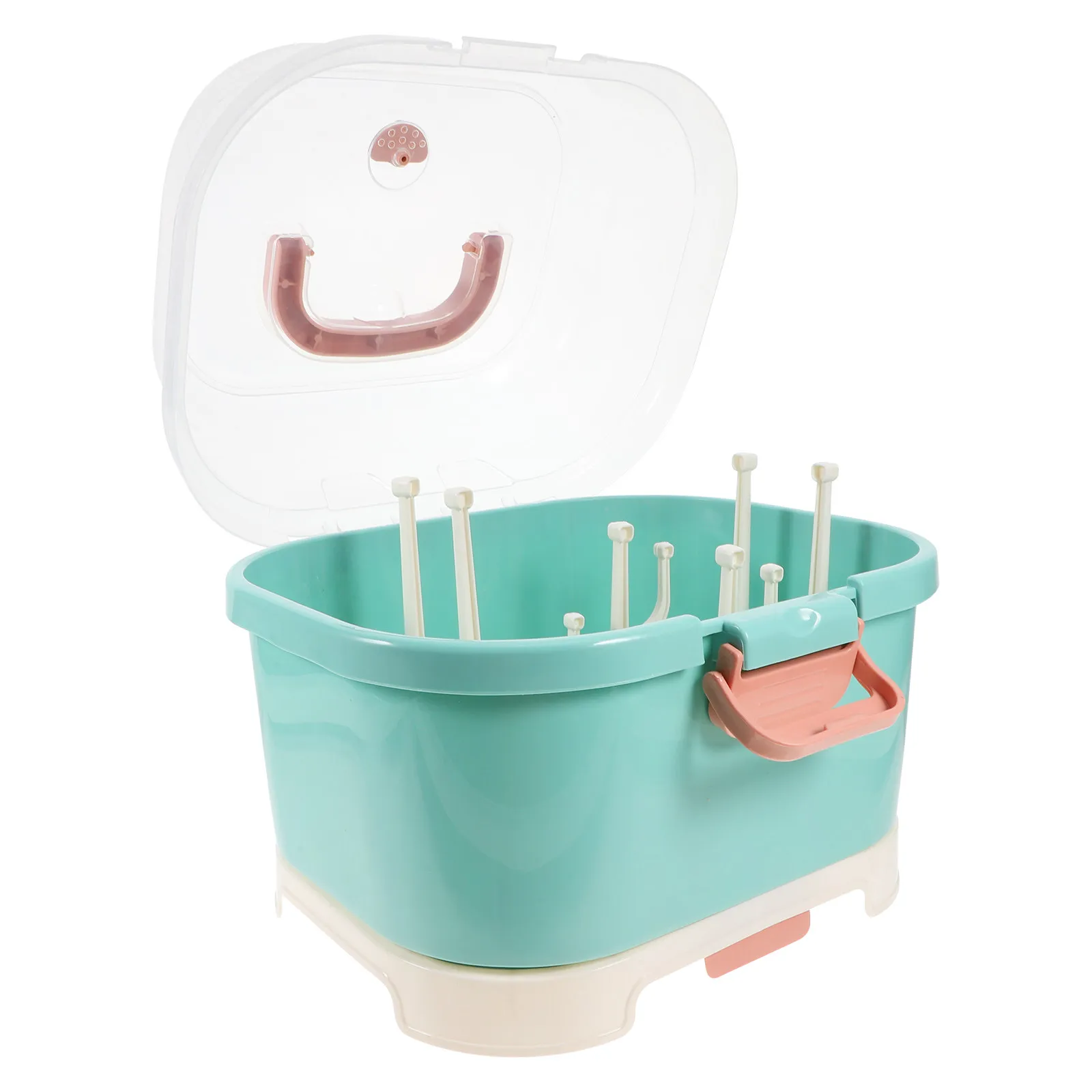 Portable Baby Bottle Drying Rack with Lid Dustproof Storage Box Vertical Bottle Dryer Organizer for Travel Home Cabinet Large
Portable Baby Bottle Drying Rack with Lid Dustproof Storage Box Vertical Bottle Dryer Organizer for Travel Home Cabinet Large