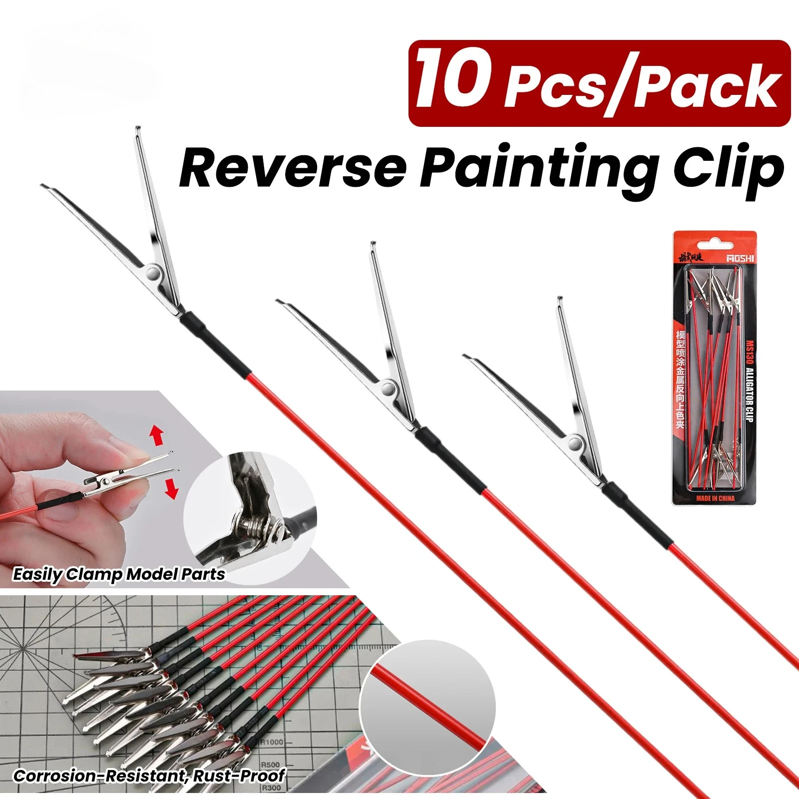 MSWZ MS130 Reverse Painting Clip 10Pcs Spray Metal Coloring Tool for Gundam Model Kit Building DIY Craft Painting Accessories
MSWZ MS130 Reverse Painting Clip 10Pcs Spray Metal Coloring Tool for Gundam Model Kit Building DIY Craft Painting Accessories