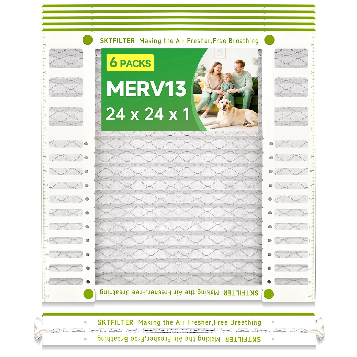 24x24x1 AC Furnace Air Filter MERV 13 Comparable with HVAC Air Condition cabin Vent Fan 23.45 x 23.45 x 0.75 6 Packs
24x24x1 AC Furnace Air Filter MERV 13 Comparable with HVAC Air Condition cabin Vent Fan 23.45 x 23.45 x 0.75 6 Packs