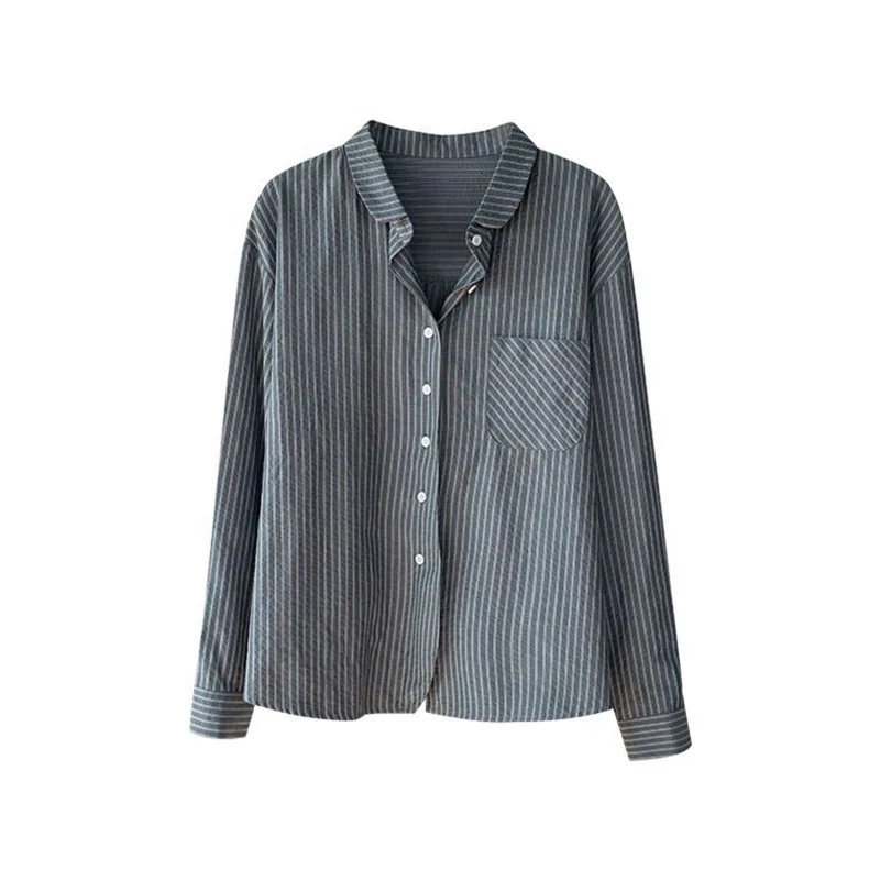 Spring Casual Korean Fashion Loose Office Lady Simplicity Elegant Trend Buttons Striped Long Sleeve Bright Easy Close to The
Spring Casual Korean Fashion Loose Office Lady Simplicity Elegant Trend Buttons Striped Long Sleeve Bright Easy Close to The