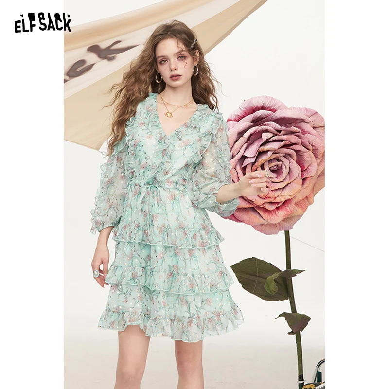 ELFSACK 2025 Summer New Arrivals V-Neck Ruffled Floral Chic Dress For Women
ELFSACK 2025 Summer New Arrivals V-Neck Ruffled Floral Chic Dress For Women