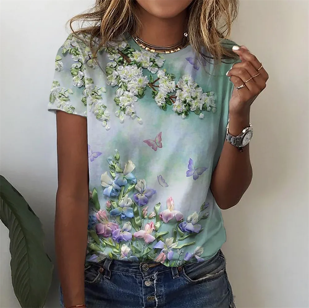Flower Butterfly T-Shirts Floral 3D Print Women's Short Sleeve Round Neck T Shirt Harajuku Casual Tees Y2k Tops Female Clothing
Flower Butterfly T-Shirts Floral 3D Print Women's Short Sleeve Round Neck T Shirt Harajuku Casual Tees Y2k Tops Female Clothing
